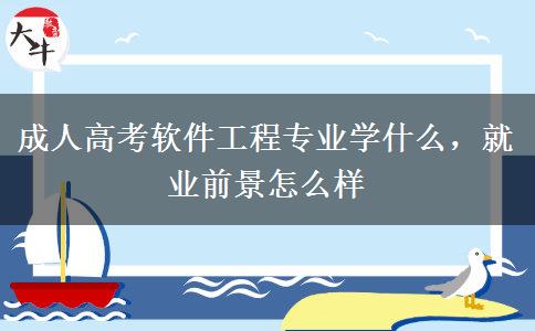 成人高考軟件工程專業(yè)學什么，就業(yè)前景怎么樣