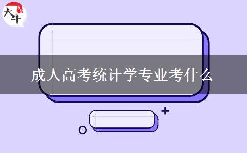 成人高考統(tǒng)計學(xué)專業(yè)考什么