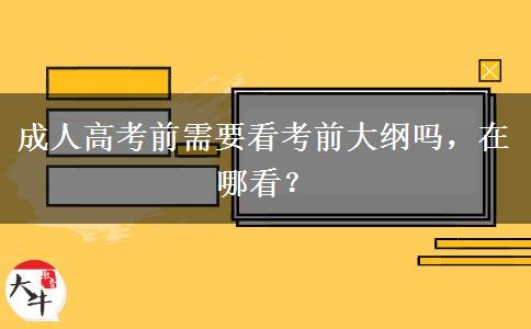 成人高考前需要看考前大綱嗎，在哪看？