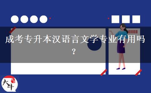 成考專升本漢語(yǔ)言文學(xué)專業(yè)有用嗎？