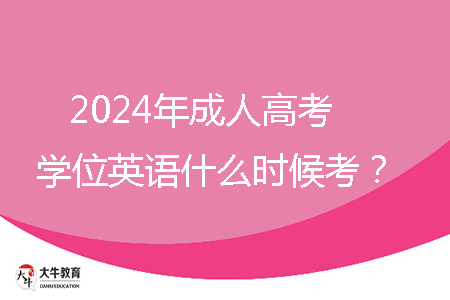 2024年成人高考學(xué)位英語什么時候考?