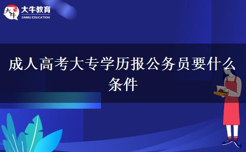 成人高考大專學歷報公務員要什么條件