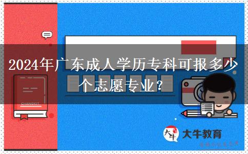 2024年廣東成人學(xué)歷?？瓶蓤?bào)多少個(gè)志愿專業(yè)？