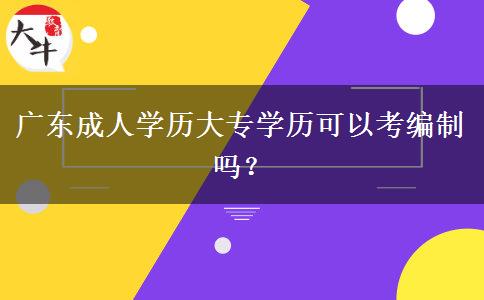 廣東成人學(xué)歷大專學(xué)歷可以考編制嗎？