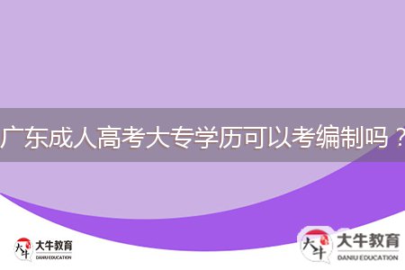 廣東成人高考大專學(xué)歷可以考編制嗎？