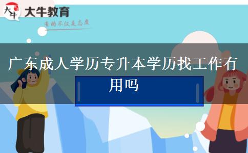 廣東成人學(xué)歷專(zhuān)升本學(xué)歷找工作有用嗎