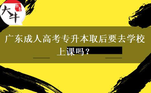 廣東成人高考專升本取后要去學校上課嗎？