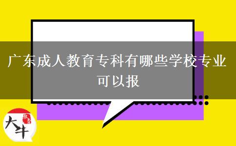 廣東成人教育專科有哪些學(xué)校專業(yè)可以報