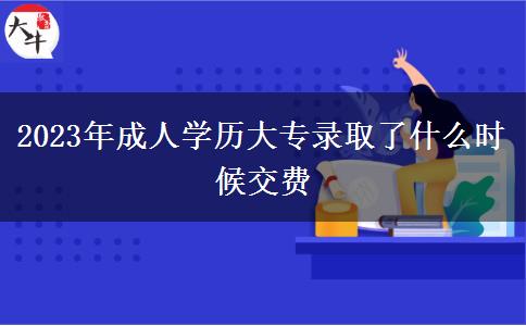 2023年成人學(xué)歷大專錄取了什么時(shí)候交費(fèi)
