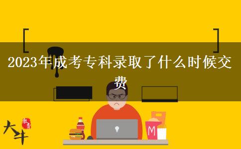 2023年成考?？其浫×耸裁磿r候交費