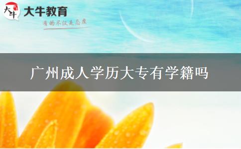 廣州成人學(xué)歷大專(zhuān)有學(xué)籍嗎
