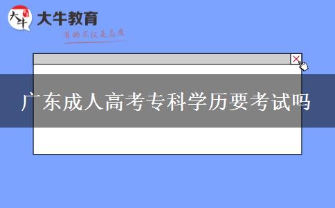 廣東成人高考?？茖W(xué)歷要考試嗎