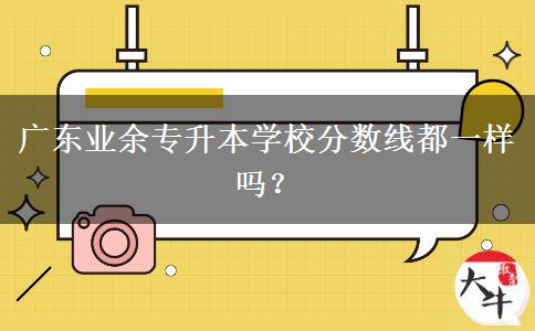 廣東業(yè)余專升本學(xué)校分?jǐn)?shù)線都一樣嗎？