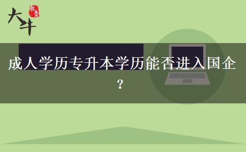成人學(xué)歷專升本學(xué)歷能否進(jìn)入國(guó)企？