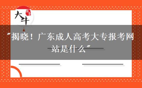 廣東成人高考大專報考網(wǎng)站是什么