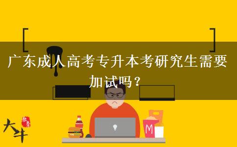廣東成人高考專升本考研究生需要加試嗎？