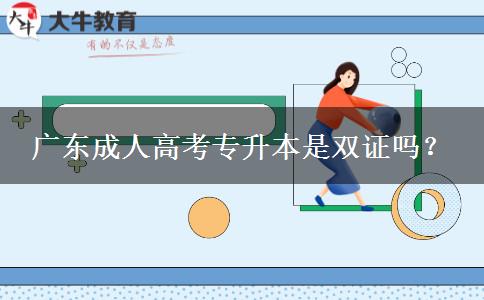 廣東成人高考專升本是雙證嗎？