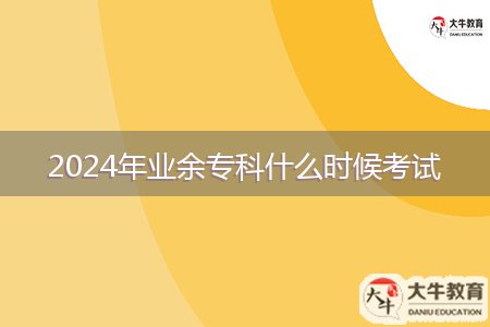 2024年業(yè)余?？剖裁磿r候考試