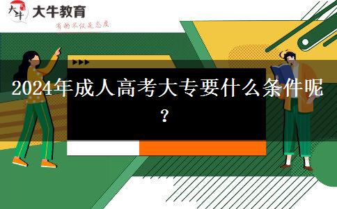 2024年成人高考大專要什么條件呢？