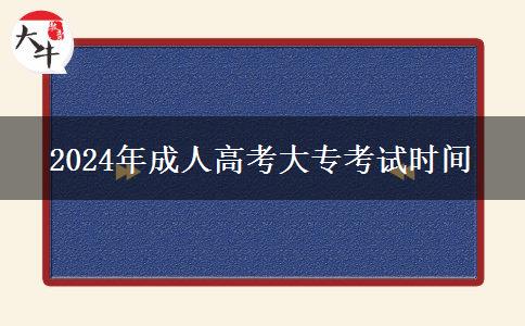 2024年成人高考大?？荚嚂r間