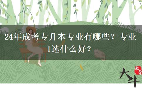 24年成考專升本專業(yè)有哪些？專業(yè)1選什么好？