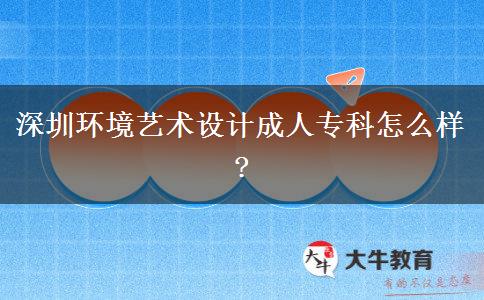 深圳環(huán)境藝術(shù)設(shè)計(jì)成人專科怎么樣?