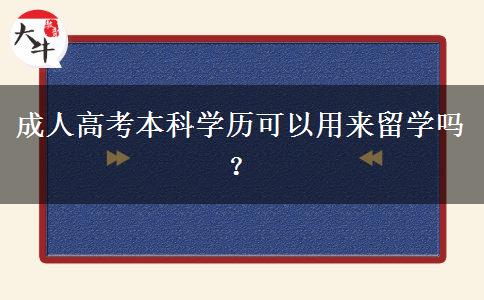 成人高考本科學(xué)歷可以用來留學(xué)嗎？