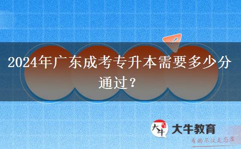 2024年廣東成考專升本需要多少分通過？