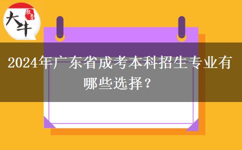 2024年廣東省成考本科招生專業(yè)有哪些選擇？