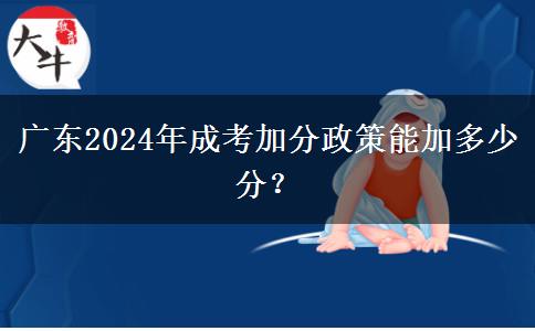 廣東2024年成考加分政策能加多少分？