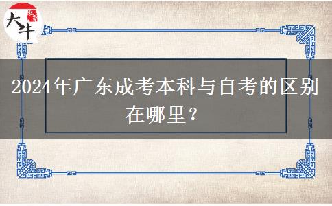 2024年廣東成考本科與自考的區(qū)別在哪里？