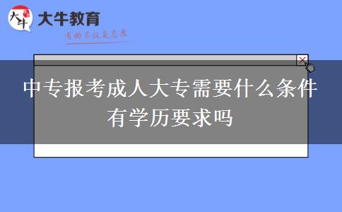 中專報(bào)考成人大專需要什么條件 有學(xué)歷要求嗎