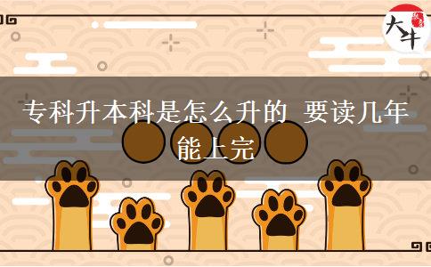 專(zhuān)科升本科是怎么升的 要讀幾年能上完