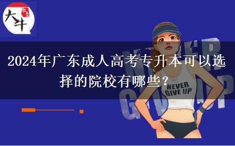 2024年廣東成人高考專升本可以選擇的院校有哪些？