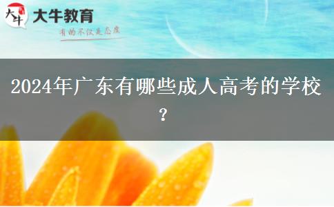 2024年廣東有哪些成人高考的學(xué)校？