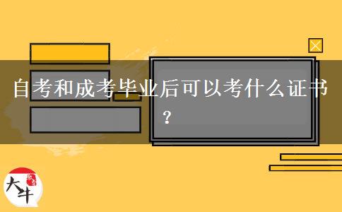 自考和成考畢業(yè)后可以考什么證書(shū)？
