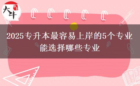 2025專升本最容易上岸的5個專業(yè) 能選擇哪些專業(yè)
