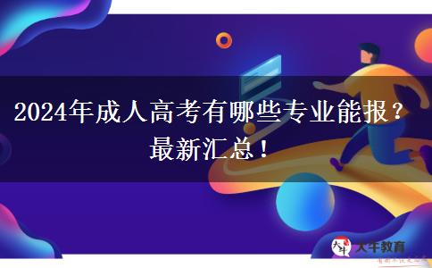 2024年成人高考有哪些專業(yè)能報？最新匯總！