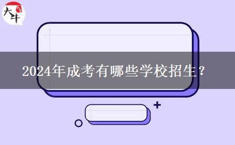 2024年成考有哪些學(xué)校招生？