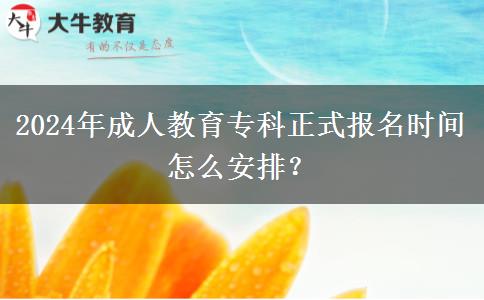 2024年成人教育專科正式報(bào)名時(shí)間怎么安排？