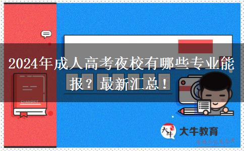 2024年成人高考夜校有哪些專業(yè)能報？最新匯總！