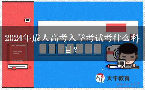 2024年成人高考入學考試考什么科目？