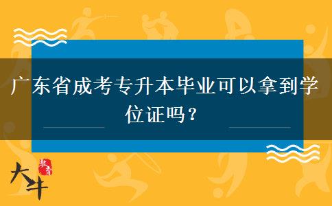 廣東省成考專升本畢業(yè)可以拿到學位證嗎？