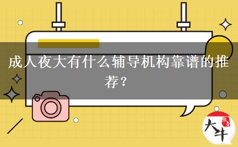 成人夜大有什么輔導(dǎo)機(jī)構(gòu)靠譜的推薦？