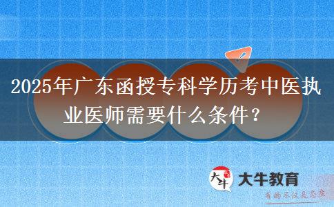 2025年廣東函授?？茖W(xué)歷考中醫(yī)執(zhí)業(yè)醫(yī)師需要什么條件？