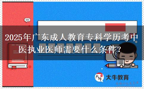 2025年廣東成人教育?？茖W歷考中醫(yī)執(zhí)業(yè)醫(yī)師需要什么條件？