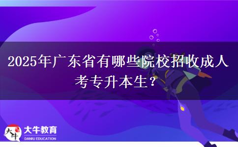 2025年廣東省有哪些院校招收成人考專升本生？