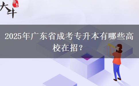 2025年廣東省成考專升本有哪些高校在招？
