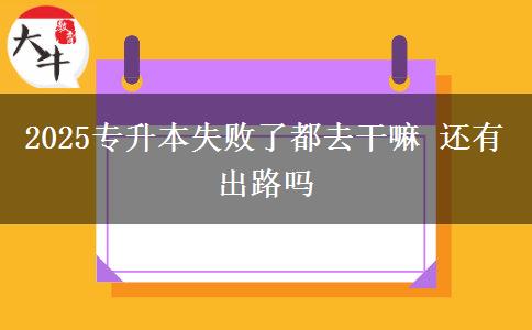 2025專(zhuān)升本失敗了都去干嘛 還有出路嗎