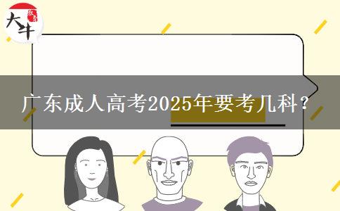 廣東成人高考2025年要考幾科？
